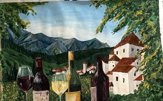 Hillside Village painting